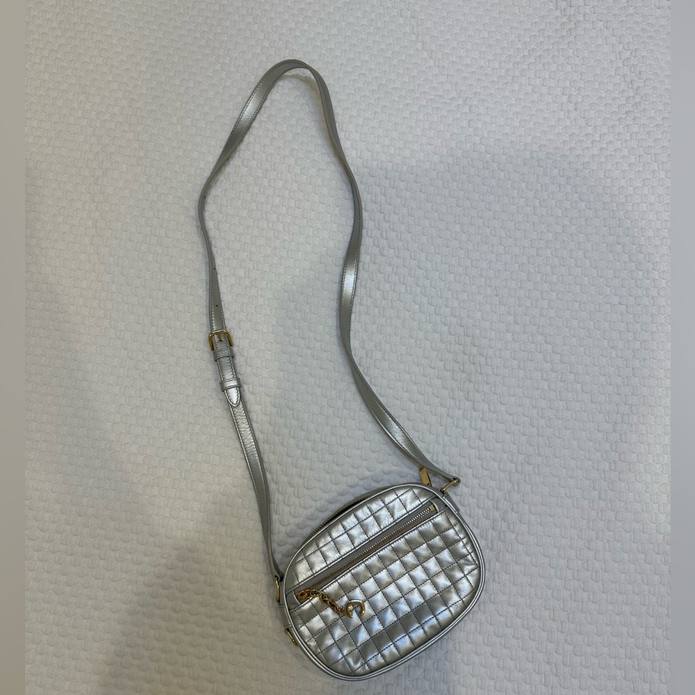 Silver Celine Quilted Crossbody Bag
